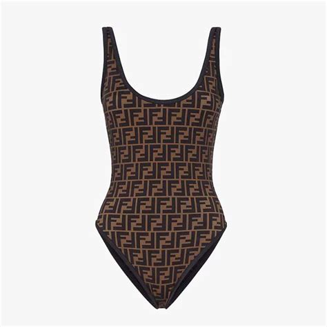 cheap fendi bathing suit|fendi brown lycra swimsuit.